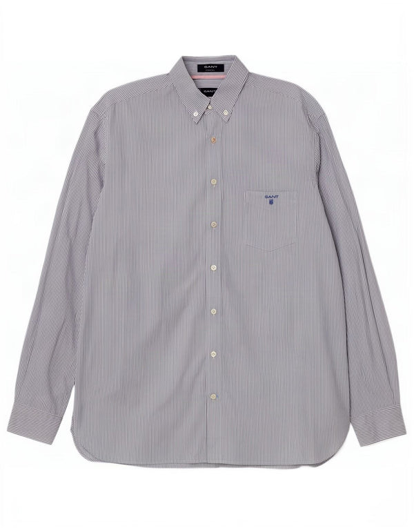 Gant Mens Shirt XL Blue Pinstripe Cotton
