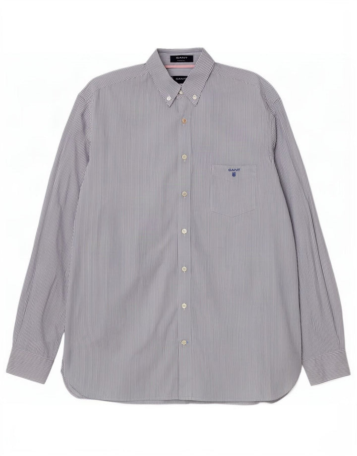 Camisa Gant Hombre XL Azul Rayas Algodón