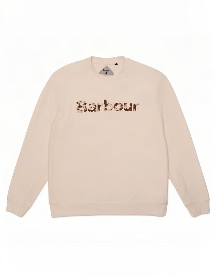 Barbour Sudadera Estampada Con Estampado De Algodón Blanco Medio