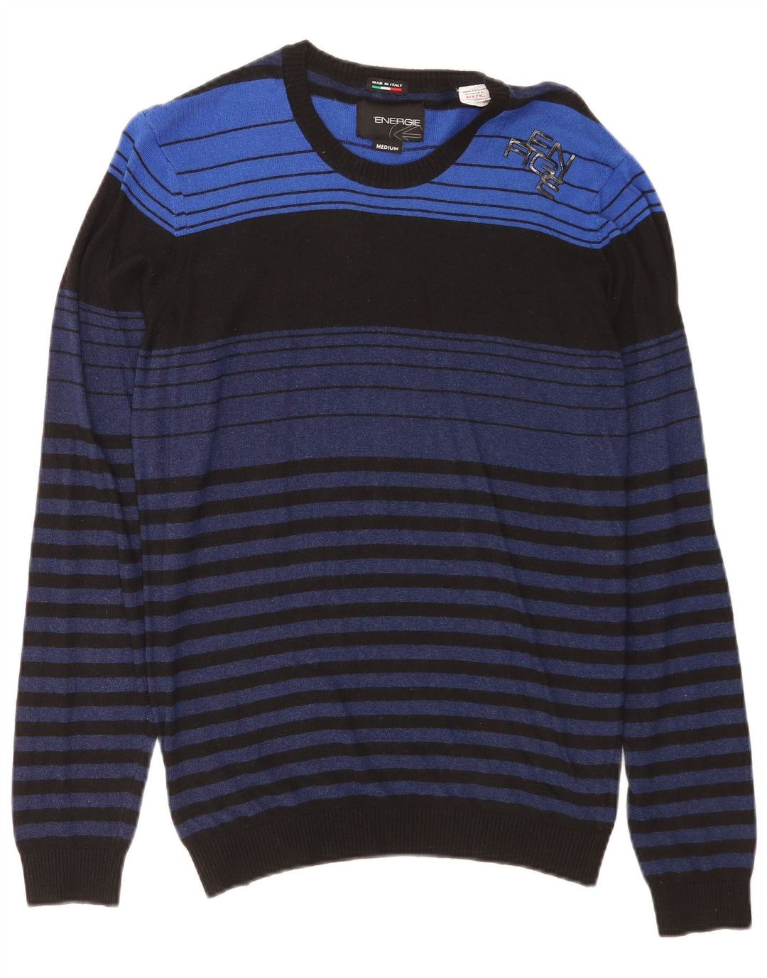 Energie Jersey De Cuello Redondo De Viscosa A Rayas Azul Medio