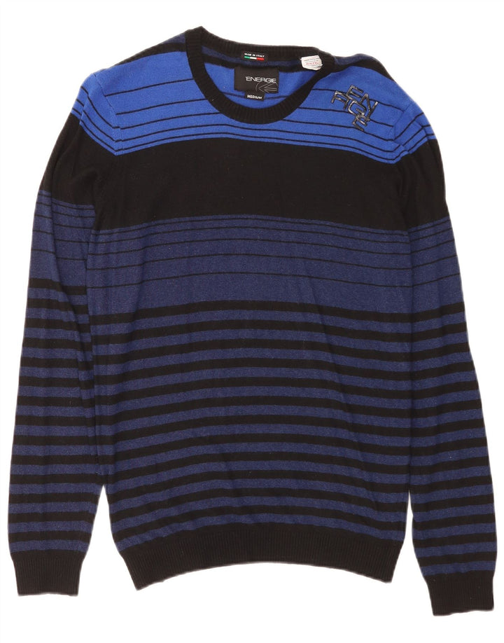 Energie Jersey De Cuello Redondo De Viscosa A Rayas Azul Medio