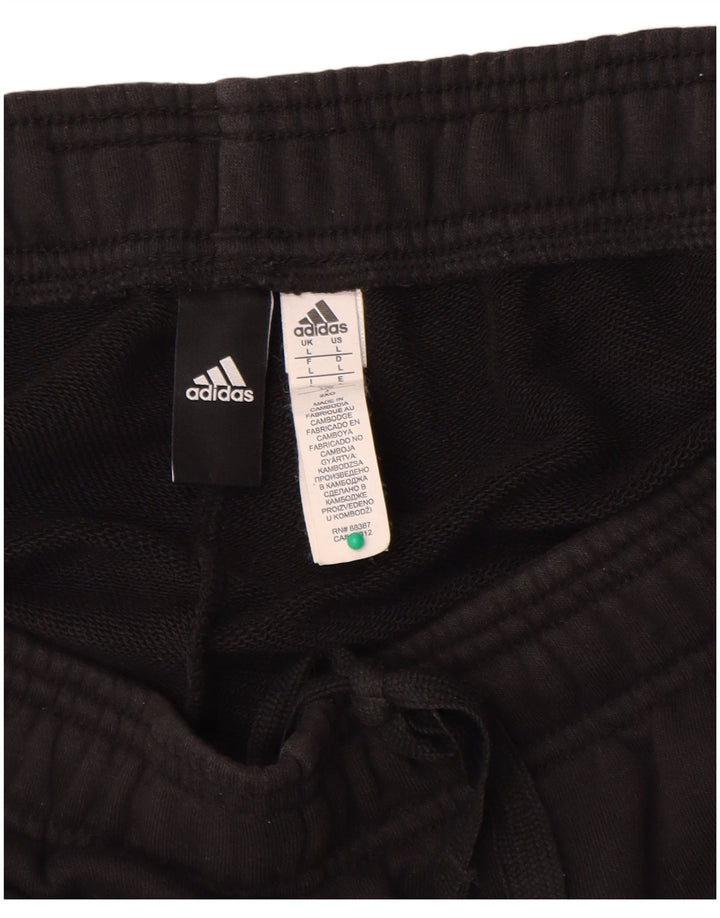 Adidas - Pantalones cortos deportivos para hombre, talla grande, algodón negro