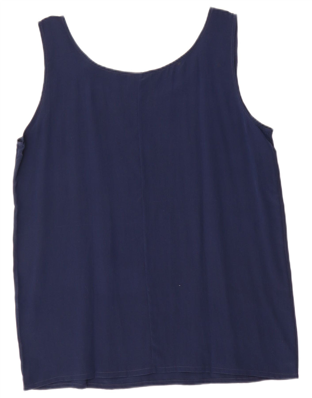 Vintage mujer chaleco top Reino Unido 14 azul marino medio