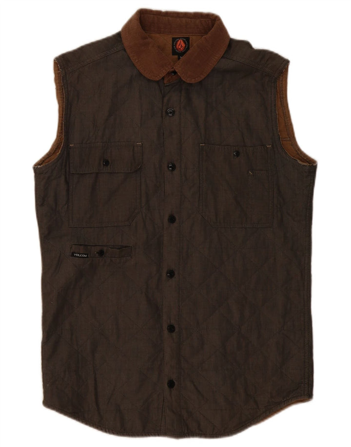 Volcom Chaleco acolchado para hombre UK 36 Small Algodón caqui