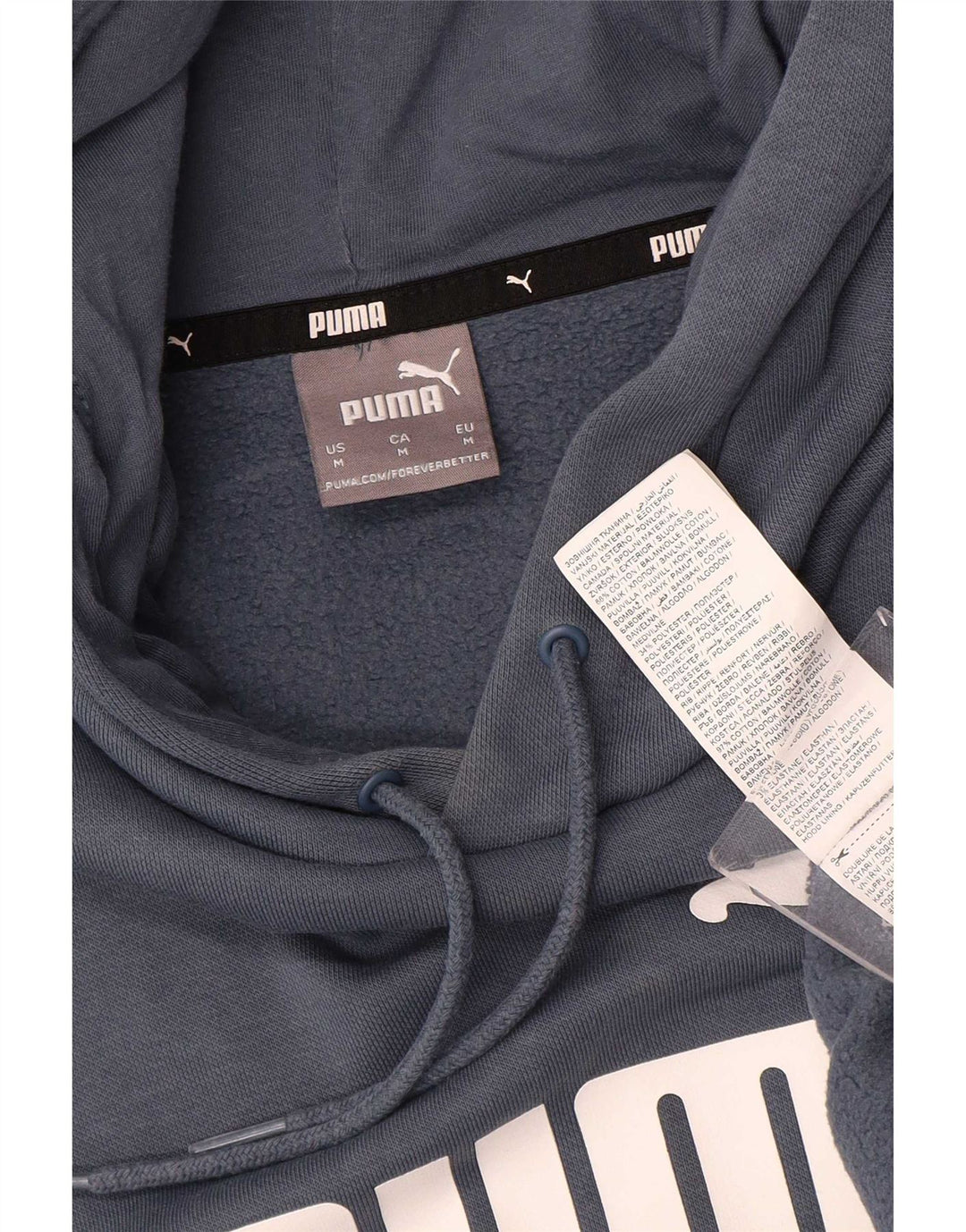 Puma Hombre Sudadera Con Capucha Gráfica Jersey De Algodón Azul Medio