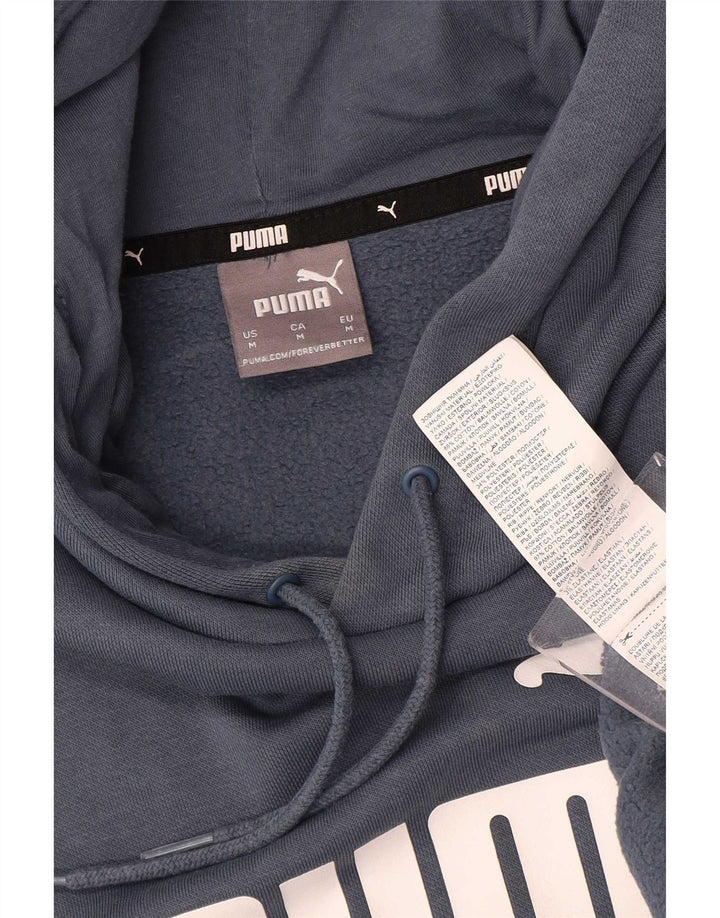 Puma Hombre Sudadera Con Capucha Gráfica Jersey De Algodón Azul Medio