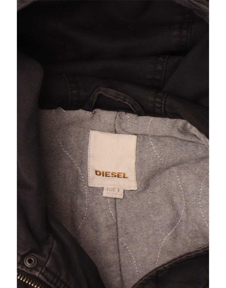 Diesel Chaqueta Parka con Capucha para Hombre UK 40 Large Negro
