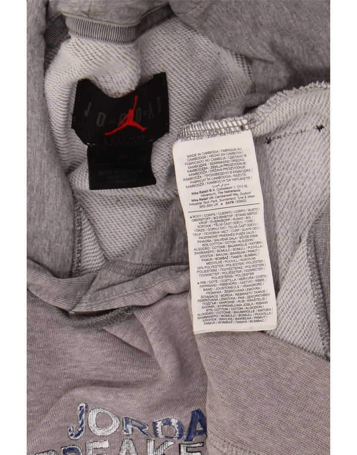 Jordan - Sudadera con capucha para hombre, diseño gráfico, talla pequeña, algodón gris