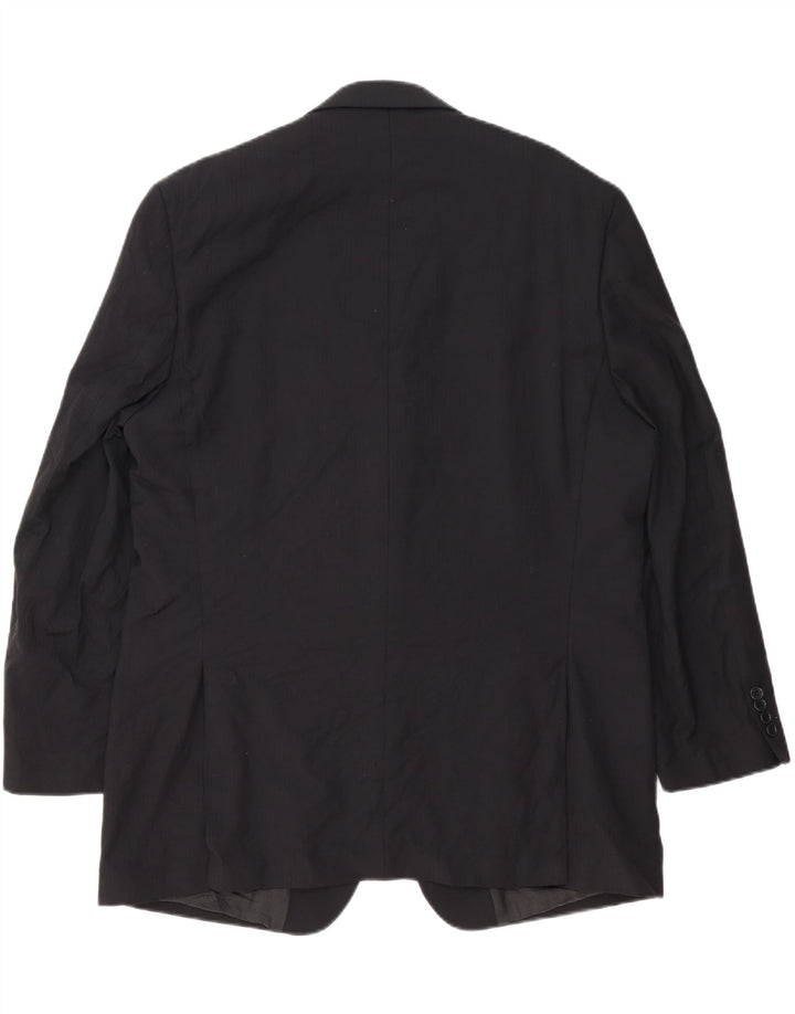 Michael Kors Chaqueta tipo blazer larga con 2 botones para hombre UK 46 3XL Lana negra