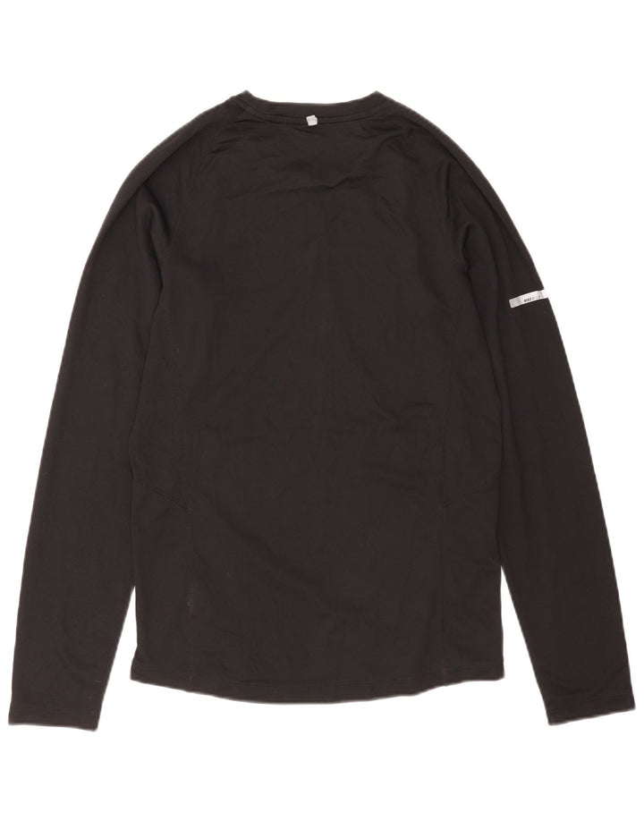 Nike Mens Dri Fit Top manga larga poliéster negro pequeño