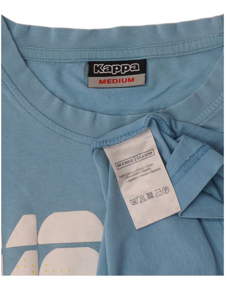 Kappa Hombre Camiseta Gráfica Top Algodón Azul Medio