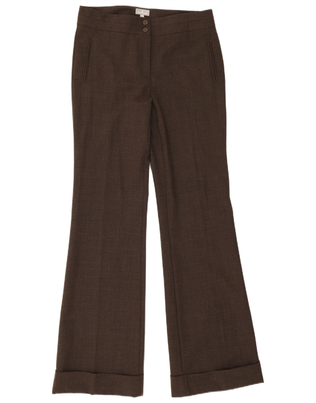 Naf Naf Pantalón de traje acampanado para mujer EU 40 Medium W30 L33 Marrón Poliéster
