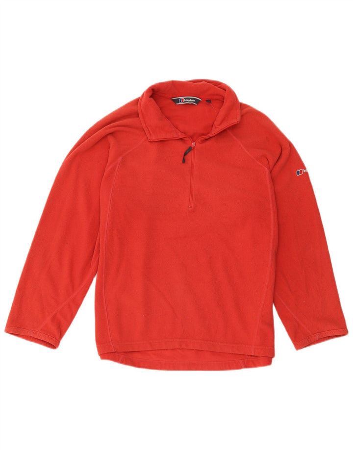 Berghaus Jersey de forro polar con cuello y cremallera para mujer UK 44 Poliéster rojo mediano