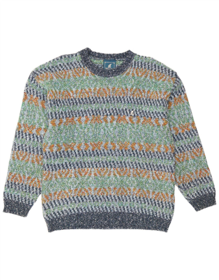 Polo Norte Hombre Cuello Redondo Jersey Suéter Grande Multicolor Geométrico