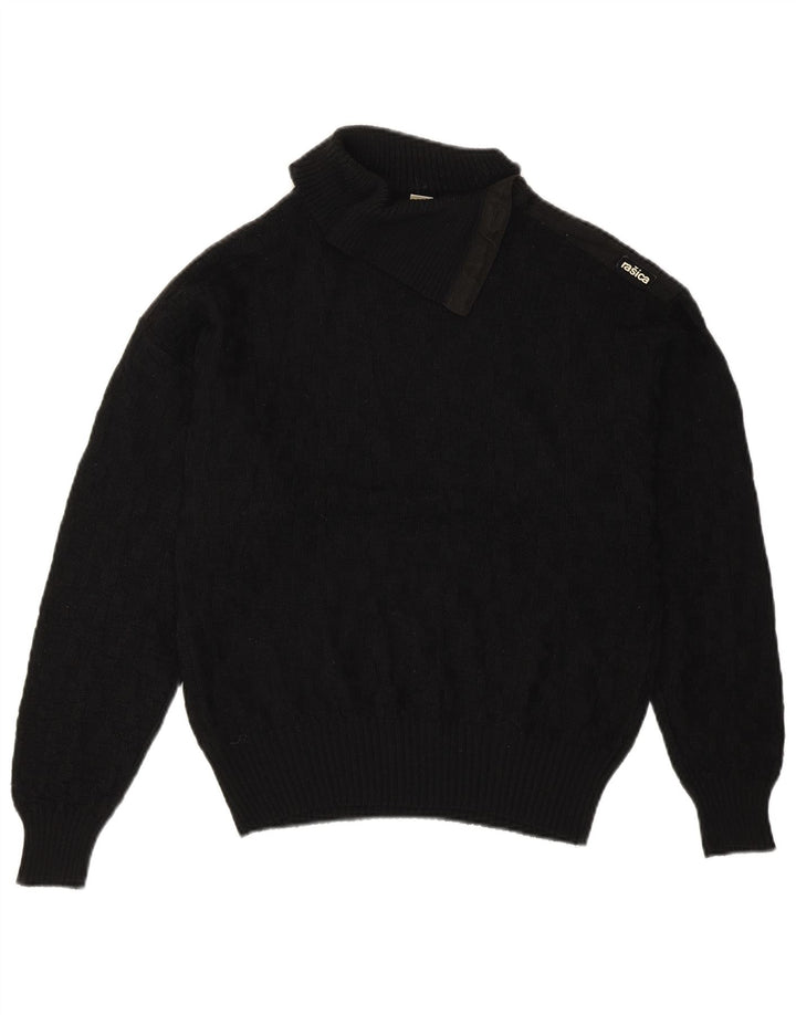 RASICA Womens Roll Neck Jumper Sweater UK 14 Medium Black