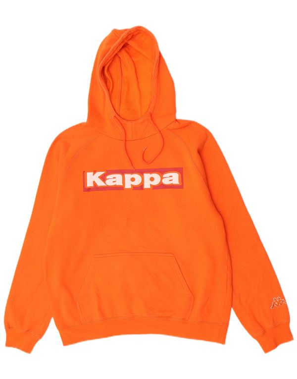 Kappa Hombre Sudadera Con Capucha Gráfica Jersey Grande Naranja Algodón