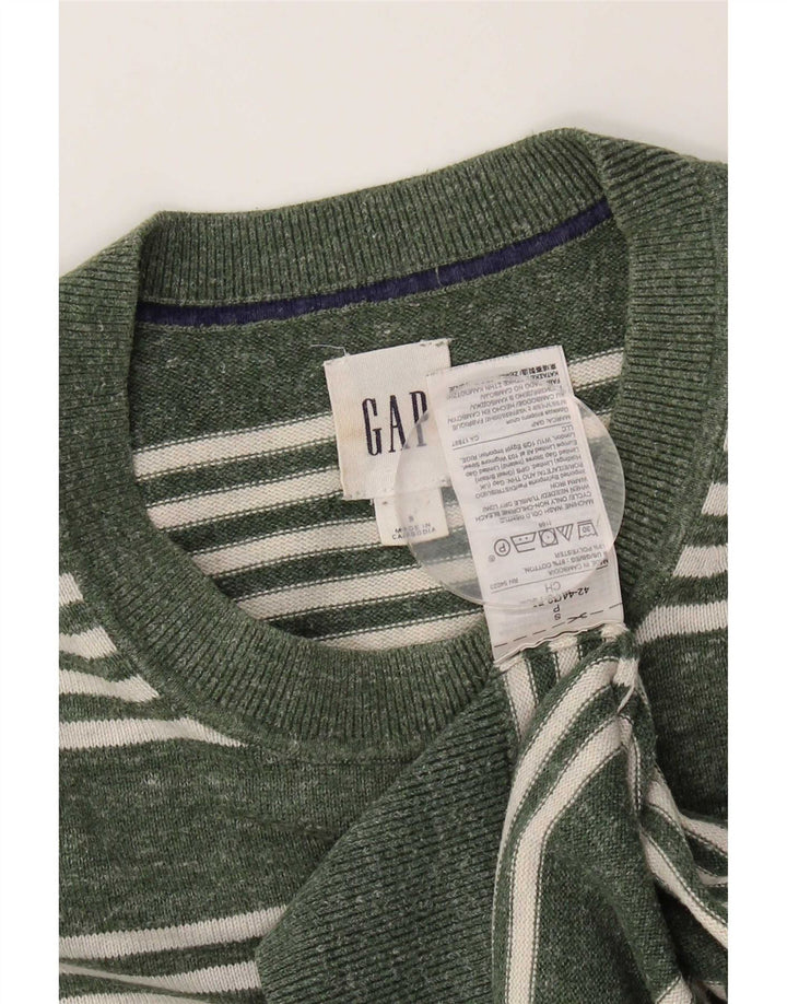 Gap Jersey De Cuello Redondo Para Hombre Jersey De Algodón A Rayas Verde Pequeño