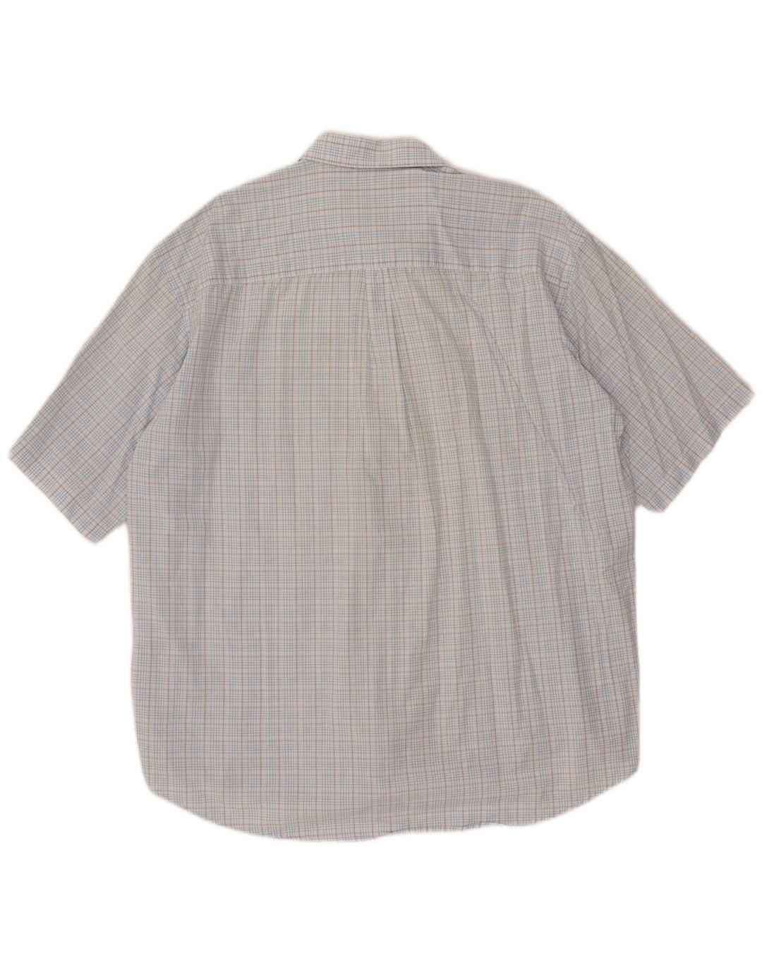 ASICS Camisa de manga corta para hombre 2XL Algodón a cuadros azules