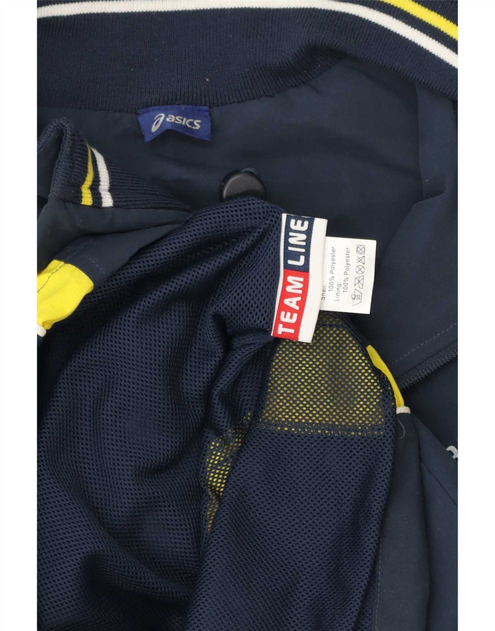 Asics Mens Graphic Chándal Top Chaqueta 2XL Azul Marino Colorblock Poliéster