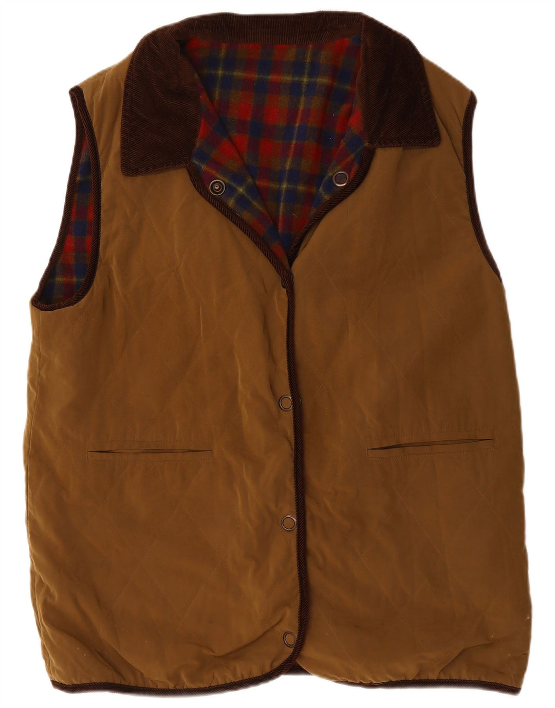 Ulla Popken Chaleco reversible para mujer UK 20 2XL Lana marrón