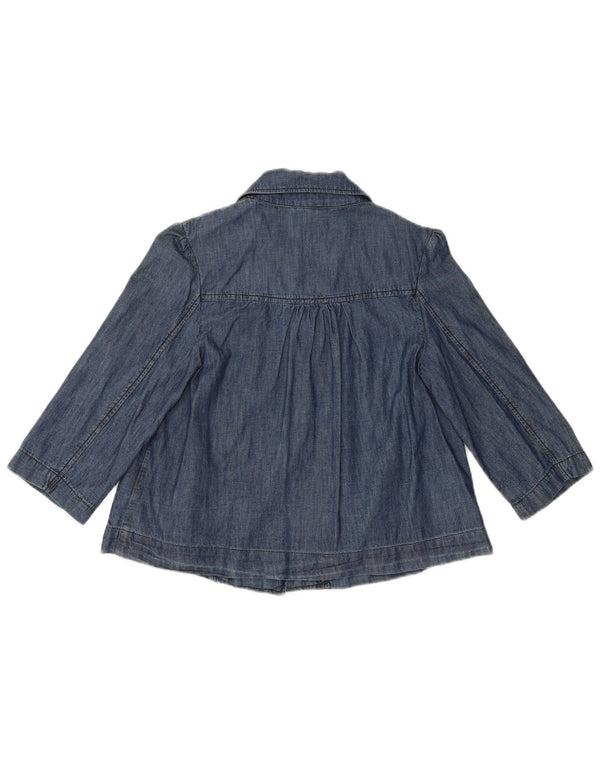 Carrera Chaquetón de manga 3/4 para mujer de mezclilla UK 10 Small Blue Cotton