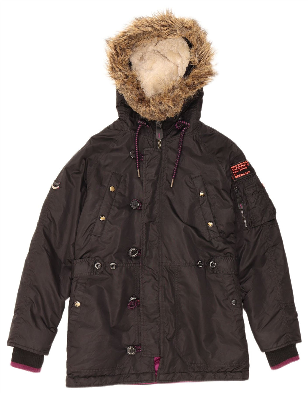 Superdry Chaqueta Acolchada Con Capucha Para Hombre UK 38 Medium Black Nylon