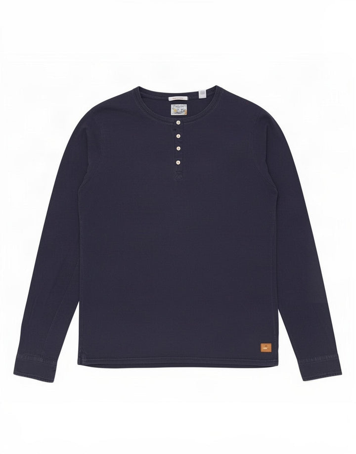 Scotch & Soda Hombre Top Manga Larga Grande Algodón Azul Marino
