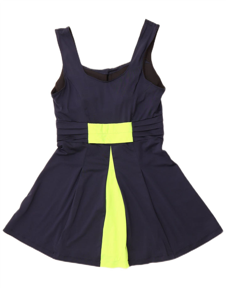 NIKE Traje de baño Dri Fit para mujer UK 40 Mediano Azul marino Colorblock Poliéster