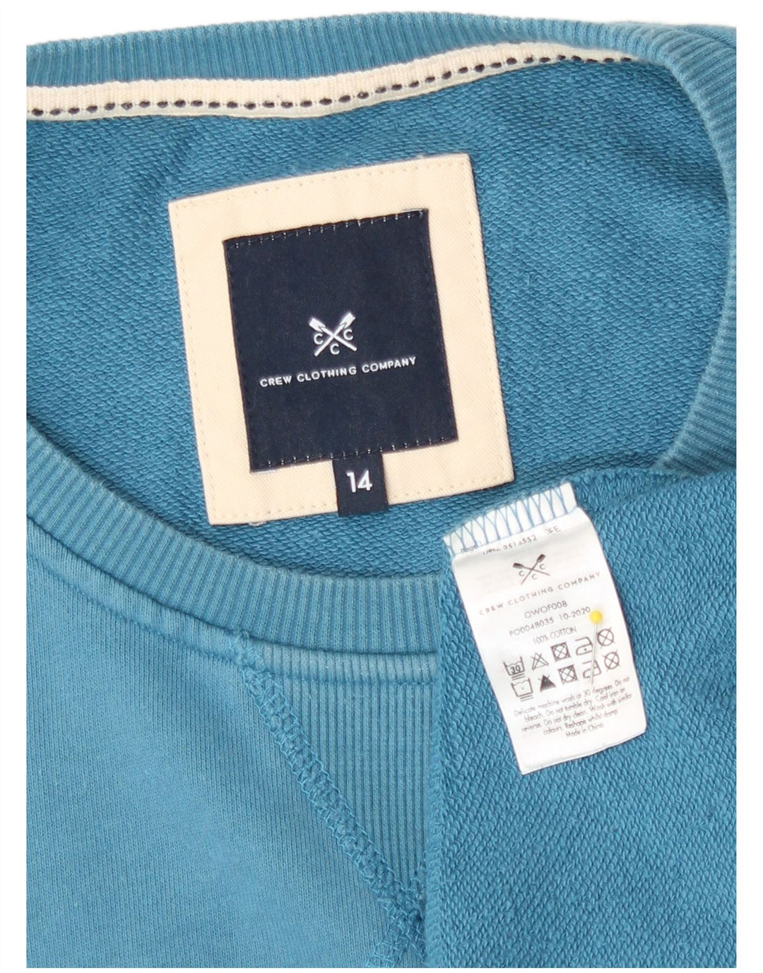 Crew Clothing Sudadera para mujer Jumper UK 14 Algodón azul medio