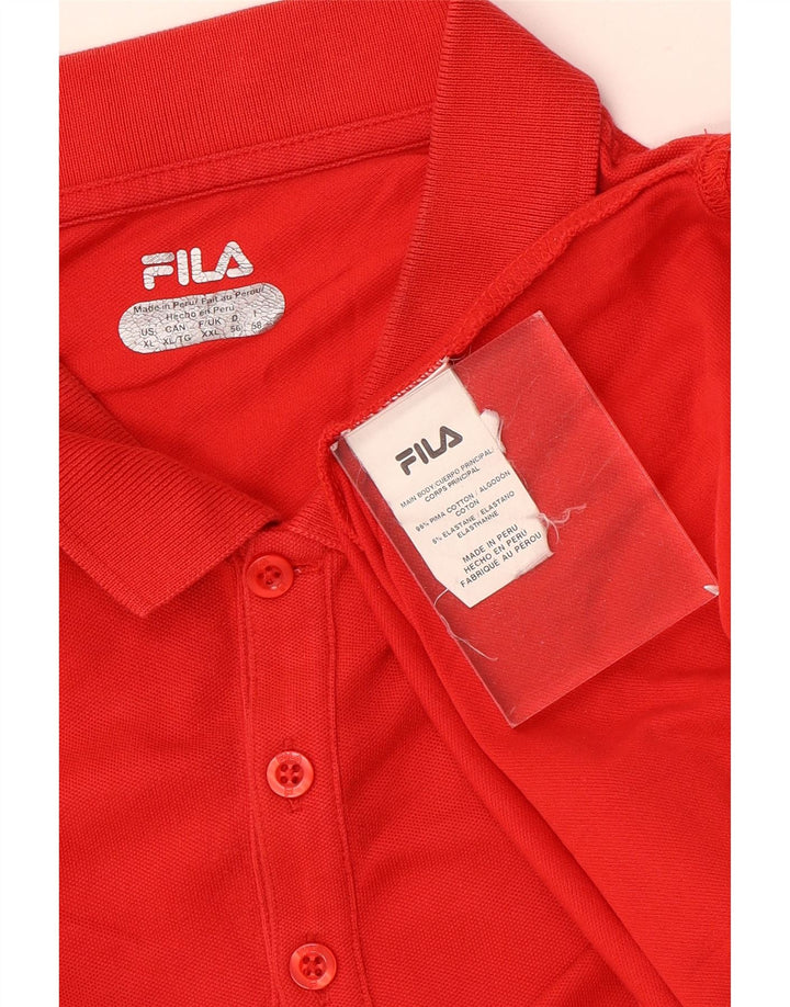 Polo Fila Hombre 2XL Algodón Rojo