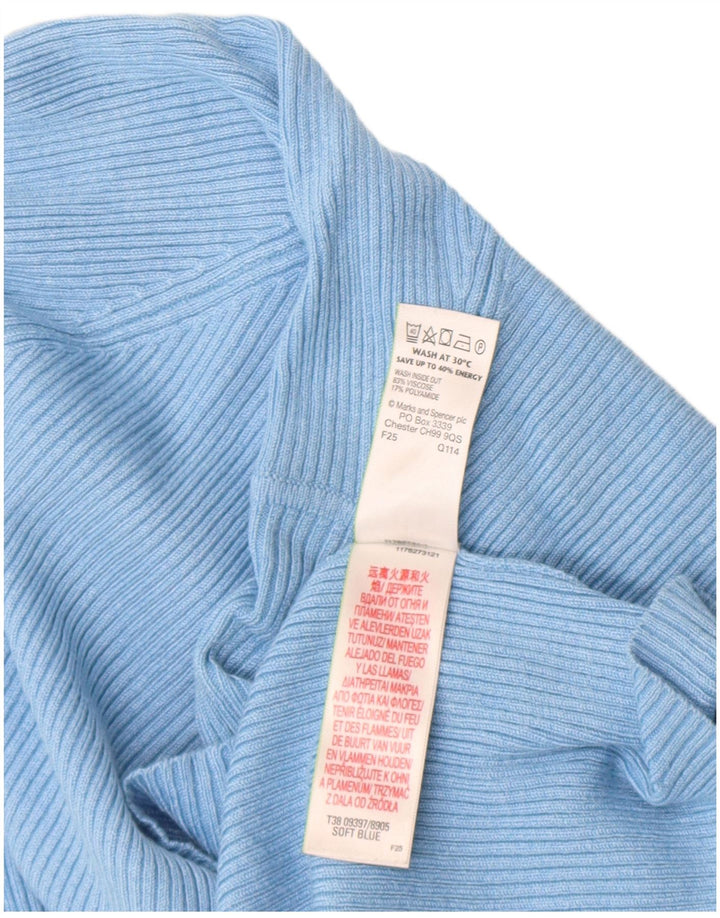 Marks & Spencer Top Mujer Manga Larga UK 40 XL Viscosa Azul