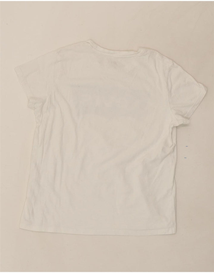LEVI'S Womens Graphic T-Shirt Top UK 12 Medium White Vintage Levi's and Second-Hand Levi's from Messina Hembry 