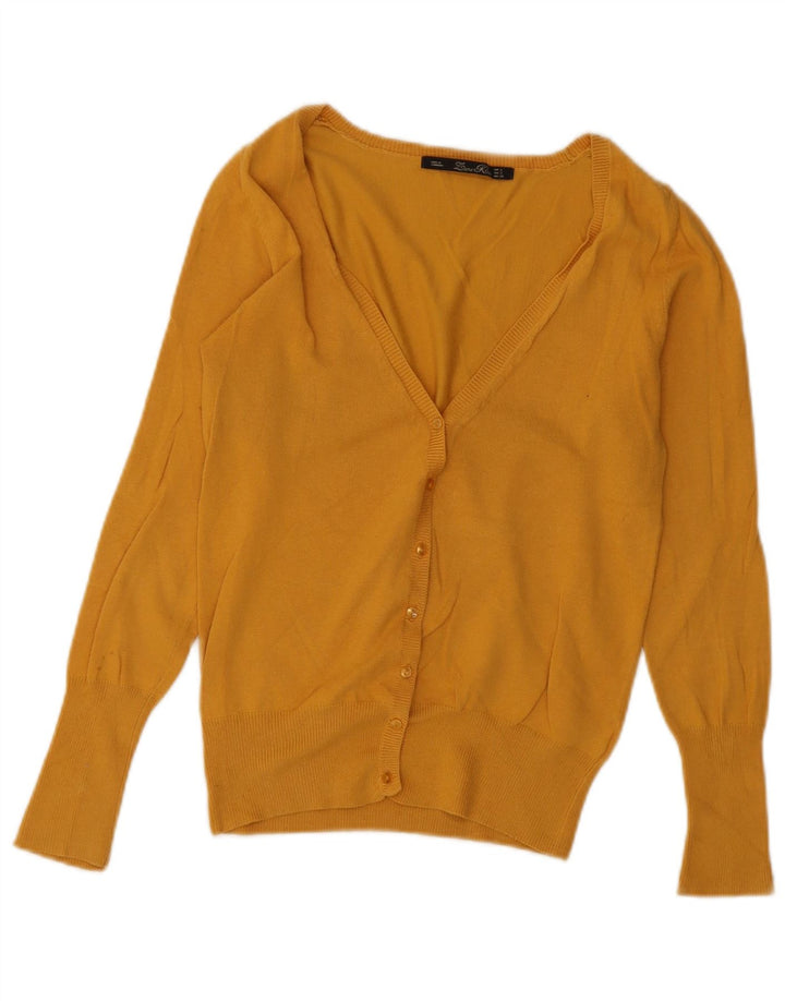 Zara Mujer Cárdigan Suéter UK 10 Small Amarillo