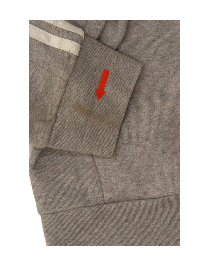 Adidas - Sudadera con capucha y cremallera para hombre, ajuste regular, algodón gris medio