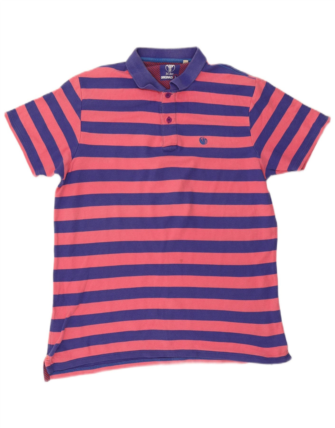 Polo de hombre Fat Face de algodón a rayas azules grandes