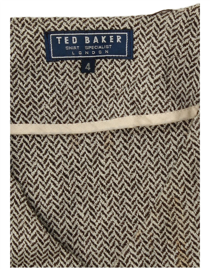 Ted Baker Chaleco de ajuste regular para hombre talla 4 grande gris en espiga