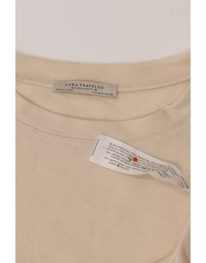Zara Mujer Top Extragrande Manga Larga UK 40 Small Beige Colorblock