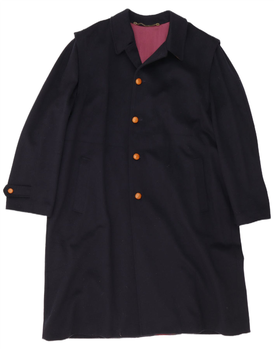 Vintage hombres abrigo Reino Unido 44 2XL azul marino