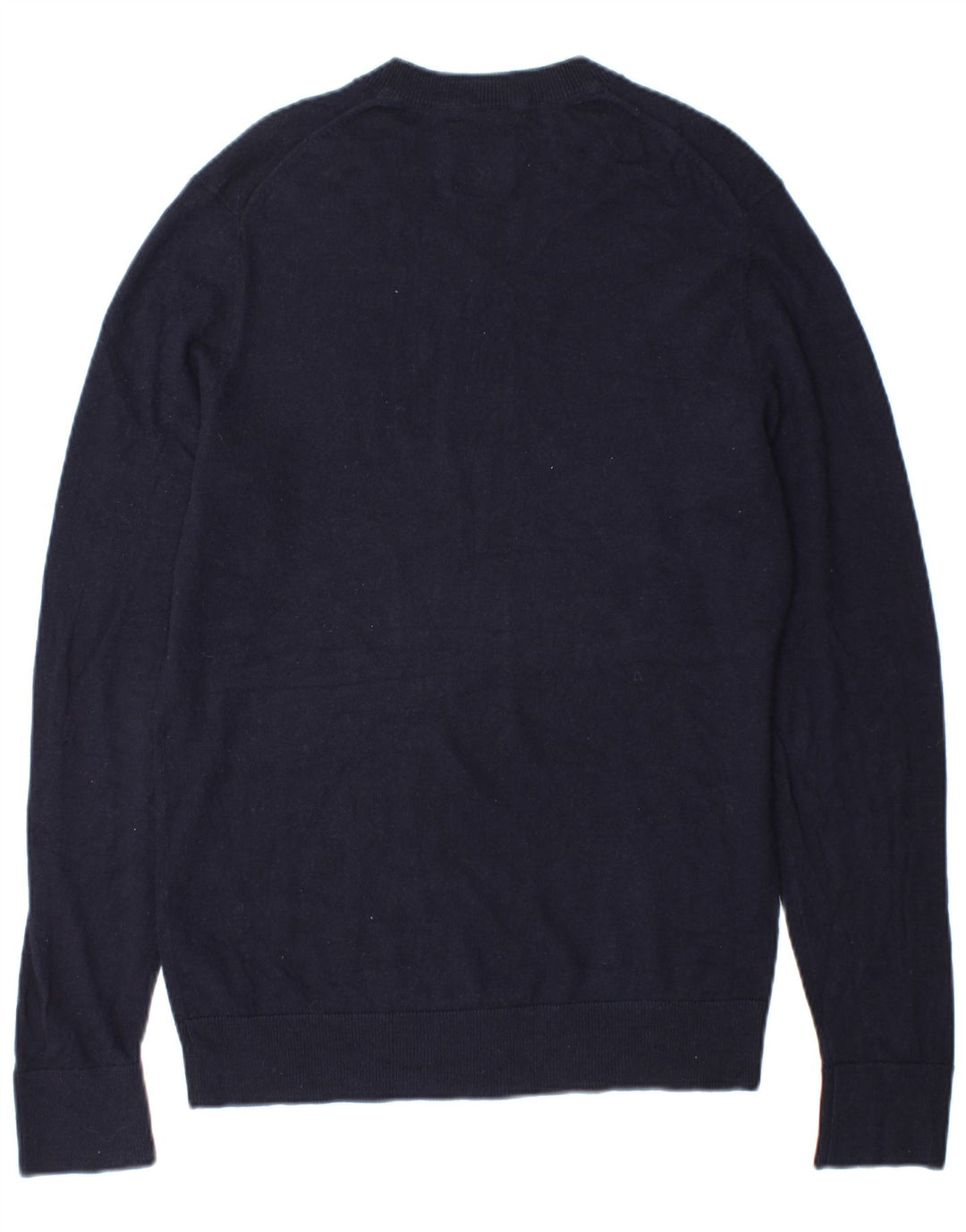 Abercrombie & Fitch Jersey con cuello en V para hombre de lana azul marino medio
