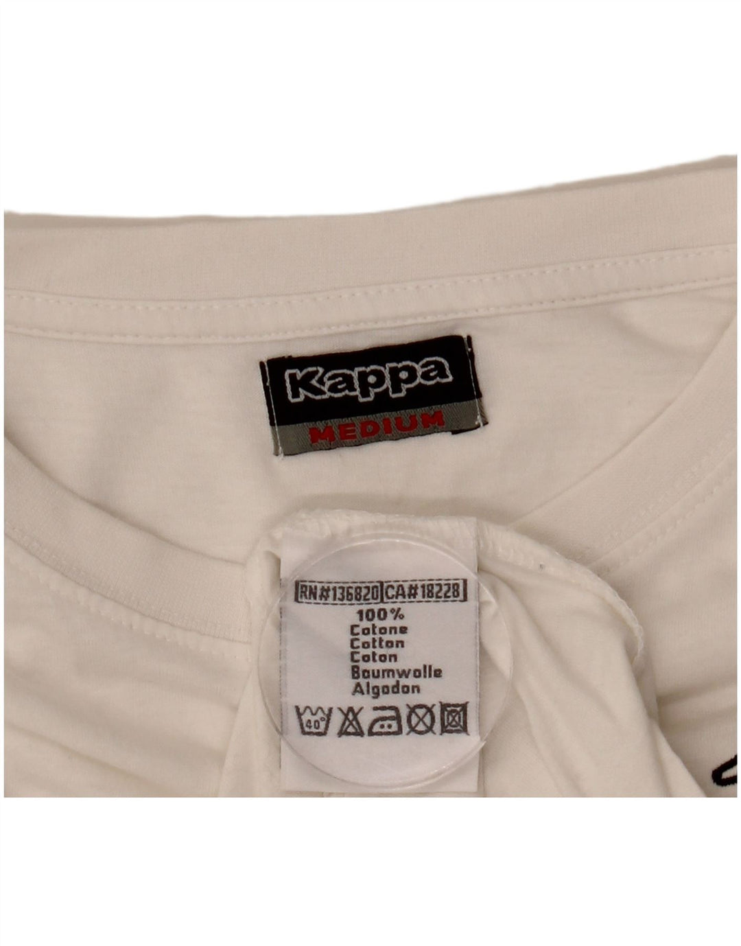 Camiseta Kappa Hombre Top Medium Blanco Algodón