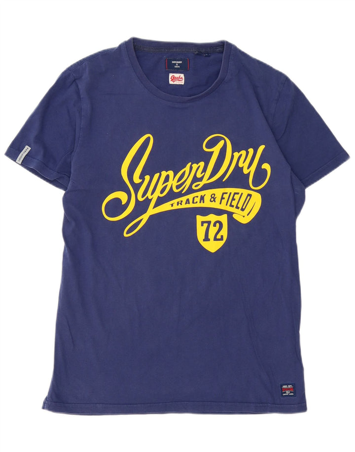 Superdry Camiseta gráfica para hombre Top grande de algodón azul marino