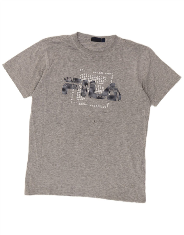 Fila Camiseta gráfica para hombre Top de algodón gris medio