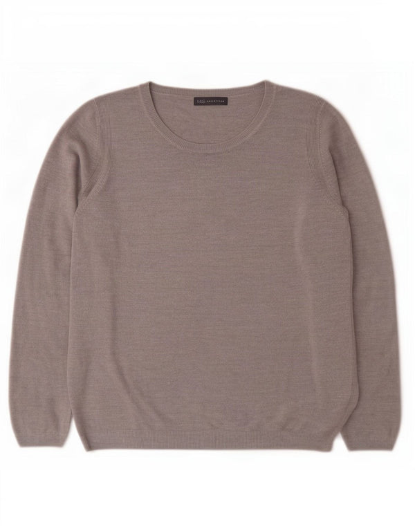 Marks & Spencer Jersey con Cuello Barco para Mujer UK 40 XL Acrílico Gris