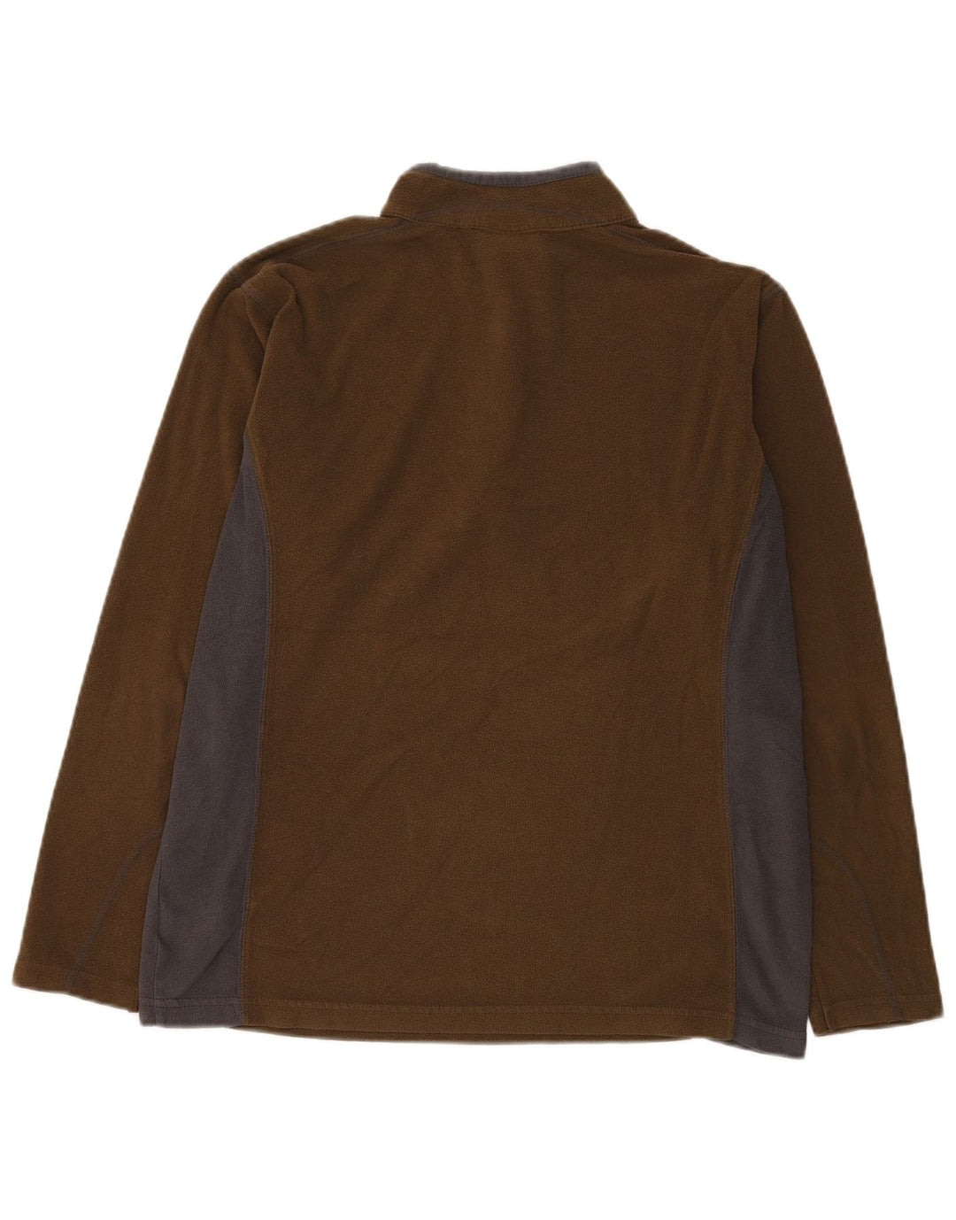 COLUMBIA Jersey de forro polar con cremallera y cuello para hombre, tamaño grande, color marrón, poliéster