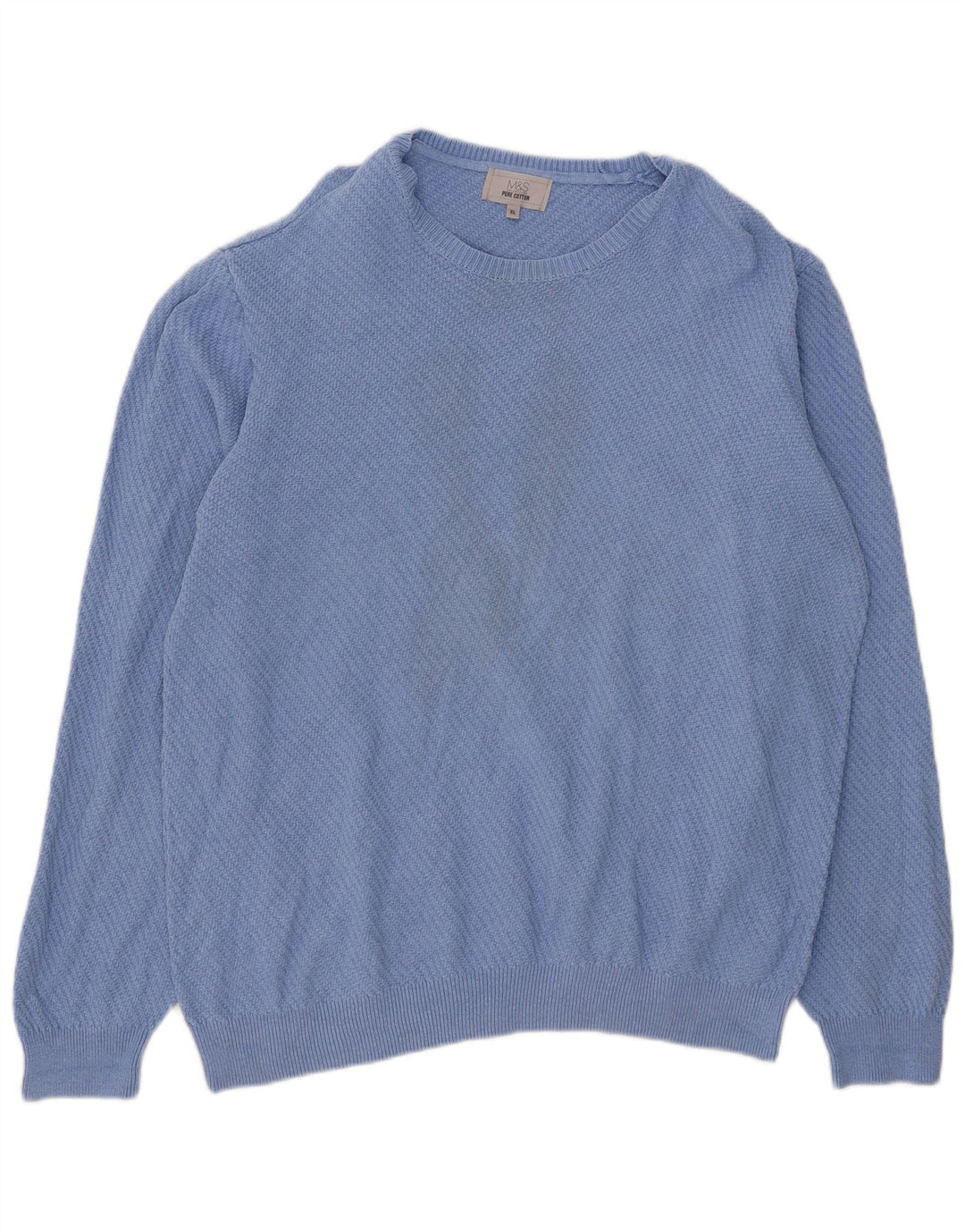 Marks & Spencer Jersey con Cuello Barco para Hombre XL Algodón Azul