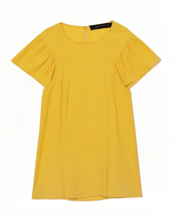 Zara Mujer Blusa Top UK 10 Small Amarillo