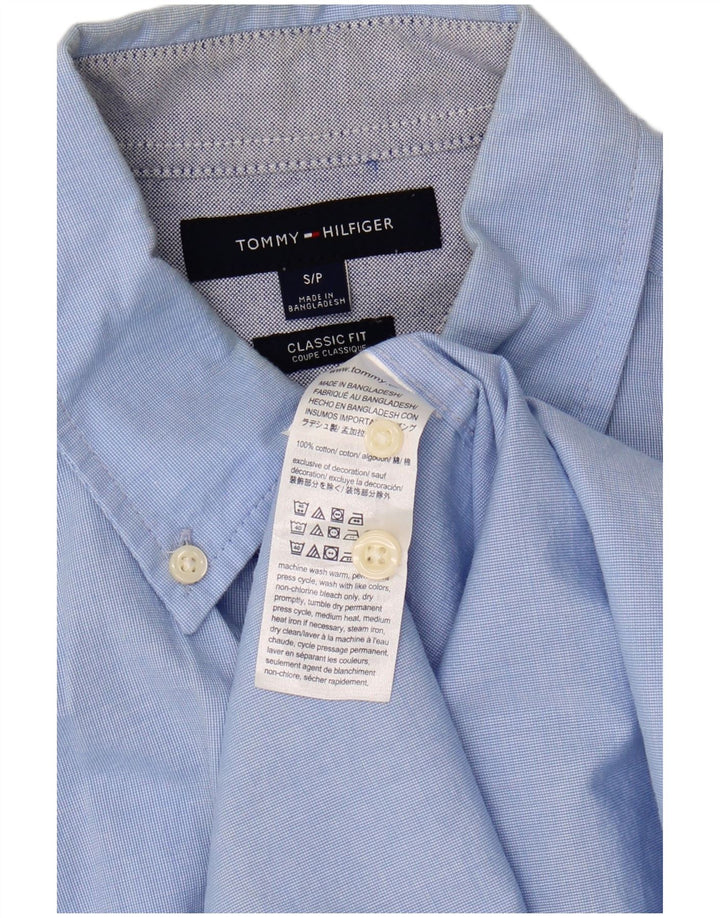 TOMMY HILFIGER Mens Classic Fit Shirt Small Blue Cotton