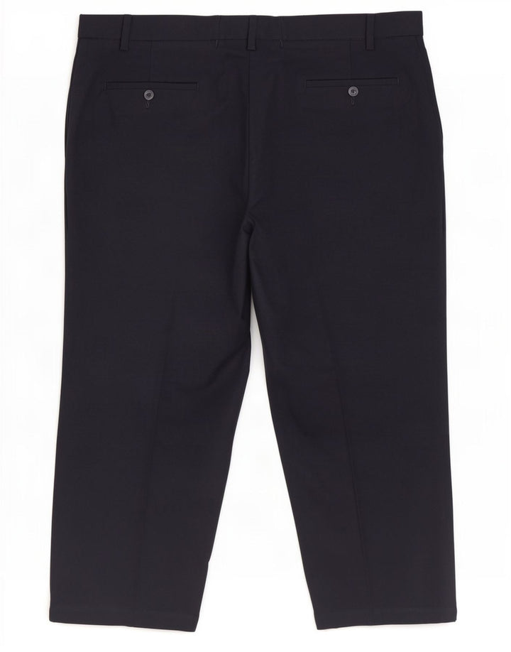 Marks & Spencer Pantalones cortos regulares para hombre W44 L26 Poliéster azul marino