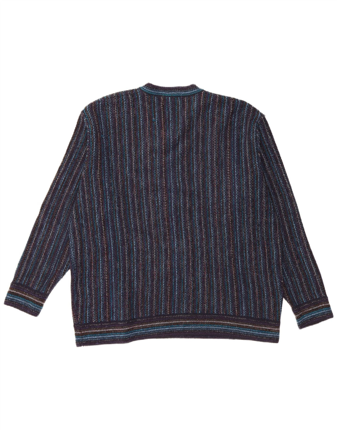 NANI BON Jersey con cuello en V para hombre IT 54 XL Acrílico a rayas azul marino