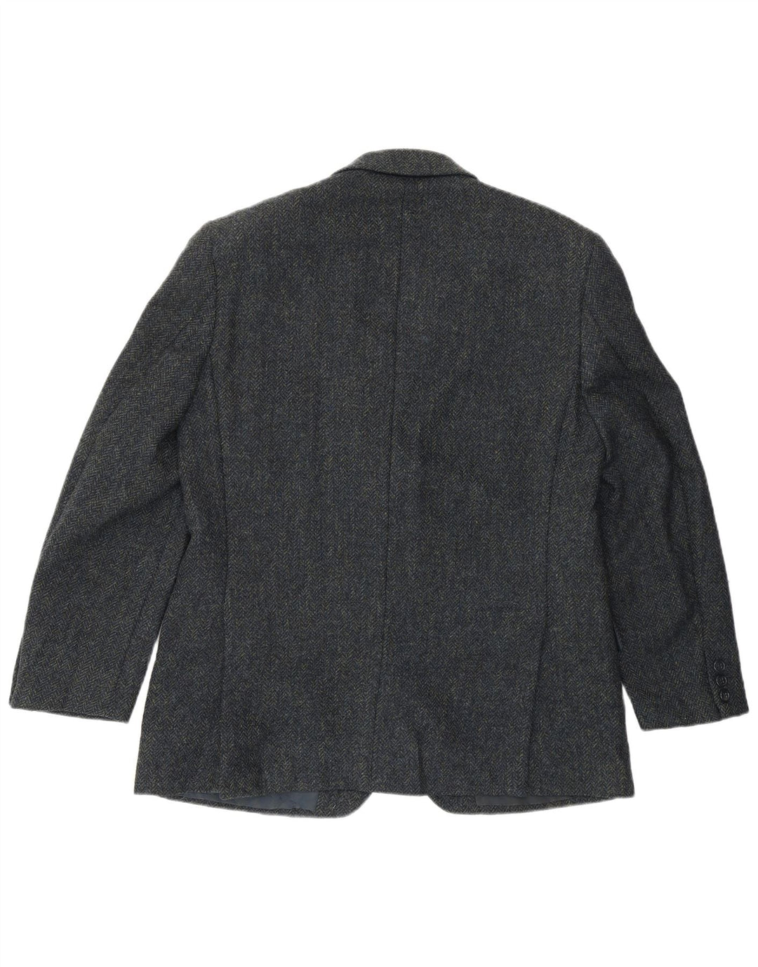 VINTAGE Chaqueta Blazer de 3 Botones para Hombre IT 50 Espiga Azul Marino Grande